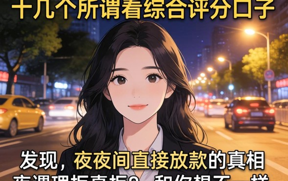 我实测了十几个所谓不看综合评分的口子，发现夜间直接放款的真相和你想的不一样