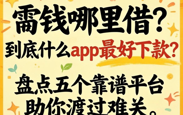 急需用钱哪里借？到底什么app最好下款？盘点五个靠谱平台助你渡过难关