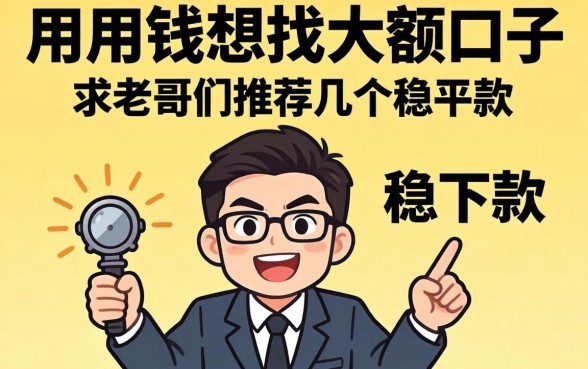 急用钱想找大额口子,求老哥们推荐几个稳下款的平台!