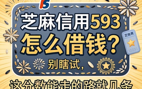 芝麻信用593怎么借钱？别瞎试，这分数能走的路就几条