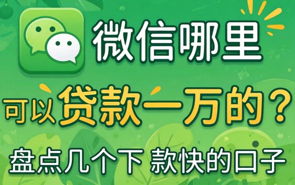微信哪里可以贷款一万的？盘点几个下款快的口子