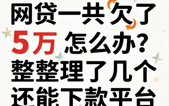 网贷一共欠了5万怎么办?整理了几个还能下款的平台