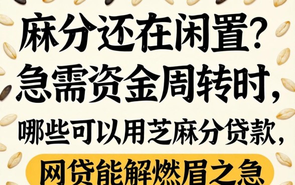 芝麻分还在闲置？急需资金周转时，哪些可以用芝麻分贷款的网贷能解燃眉之急？