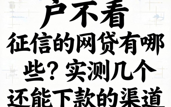黑户不看征信的网贷有哪些？实测几个还能下款的渠道