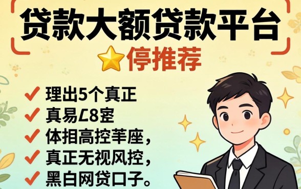 容易放款的大额贷款平台推荐，理出5个真正无视风控黑白的网贷口子