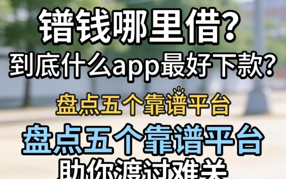 急需用钱哪里借？到底什么app最好下款？盘点五个靠谱平台助你渡过难关