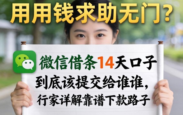 急用钱求助无门？微信借条14天口子到底该提交给谁，行家详解靠谱下款路子