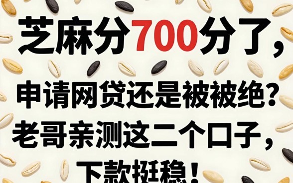 芝麻分700分了，申请网贷还是被拒？老哥亲测这几个口子，下款挺稳！