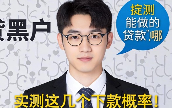 网贷黑户能做的贷款有哪些？实测这几个下款概率高