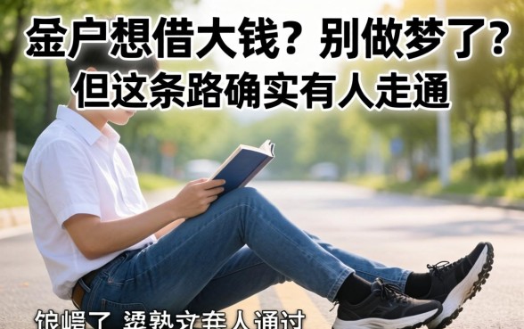 黑户想借大钱？别做梦了，但这条路确实有人走通过
