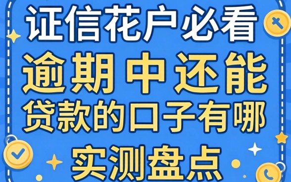 征信花户必看：逾期中还能贷款的口子有哪些实测盘点