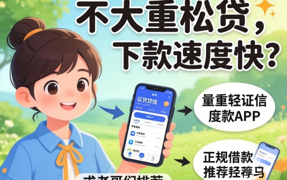 有没有类似轻松贷那种不太看重征信、下款速度快的正规借款APP?求老哥们推荐几个靠谱的!