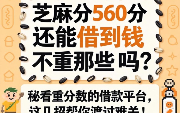 芝麻分560分还能借到钱吗？揭秘那些不看重分数的借款平台，这几招帮你渡过难关！