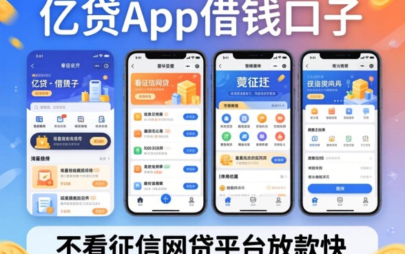 类似亿贷app一样的借钱口子,规整5个不看征信网贷平台放款快的软件