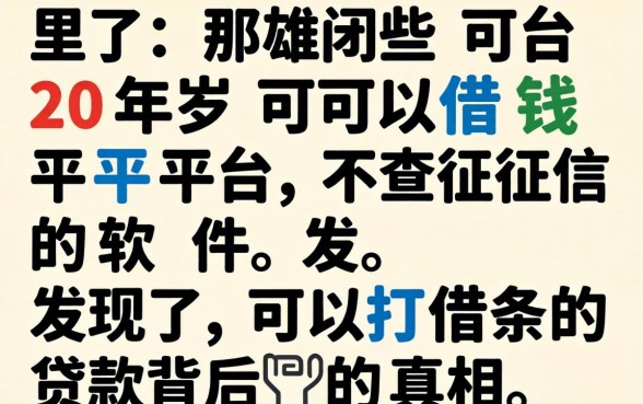 我试了那些20岁可以借钱平台不查征信的软件，发现了可以打借条的贷款背后的真相