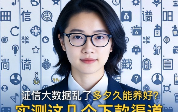 征信大数据乱了多久能养好?实测这几个下款渠道