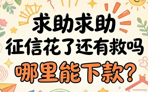 真心求助:征信花了还有救吗?哪里能下款?