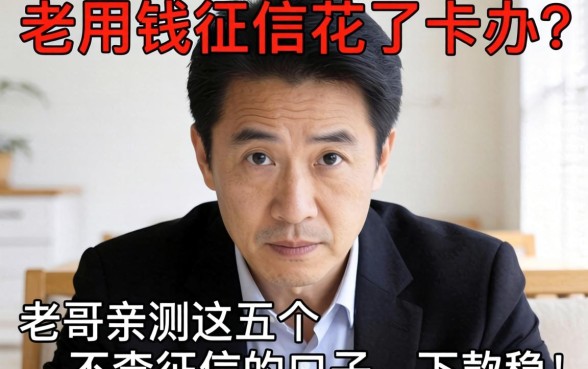 急用钱征信花了咋办?老哥亲测这五个不查征信的口子,下款稳!