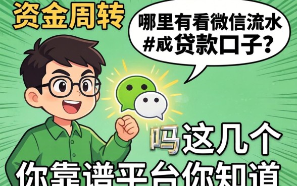急需资金周转?哪里有看微信流水的贷款口子?这几个靠谱平台你知道吗?