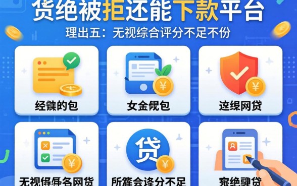 2026年各种被拒还能下款的平台，理出五个无视综合评分不足的网贷