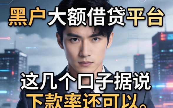 揭秘黑户大额借贷平台:这几个口子据说下款率还可以