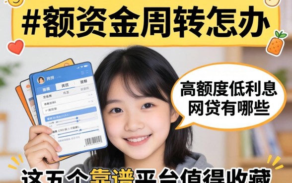 急需大额资金周转怎么办？高额度低利息的网贷有哪些，这五个靠谱平台值得收藏