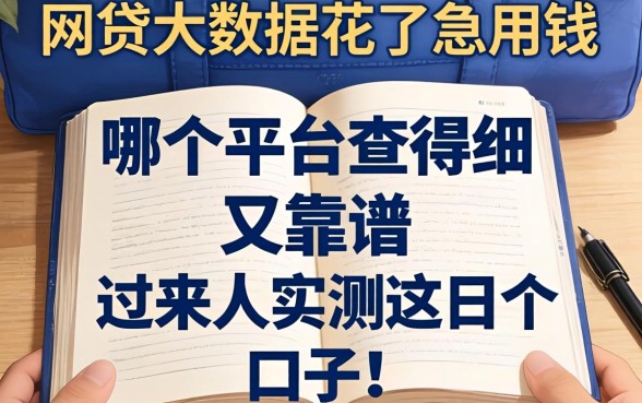 网贷大数据花了急用钱,哪个平台查得细又靠谱?过来人实测这几个口子!