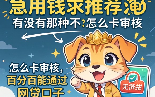 急用钱求推荐！有没有那种不怎么卡审核、百分百能通过的网贷口子？