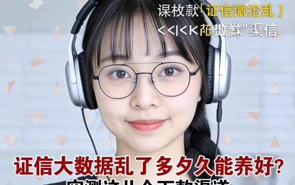 征信大数据乱了多久能养好?实测这几个下款渠道