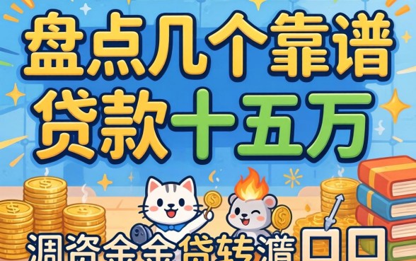 急需资金周转？盘点几个靠谱的贷款十五万的口子
