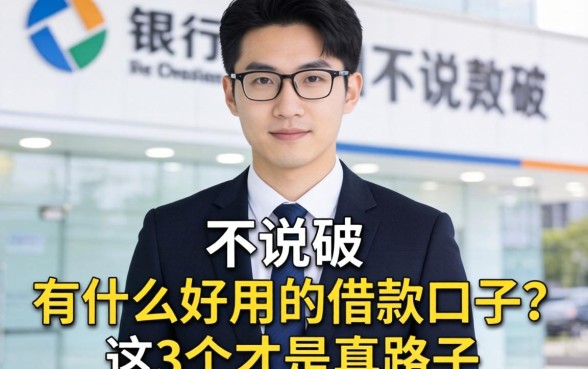 银行经理不说破：有什么好用的借款口子？这3个才是真路子