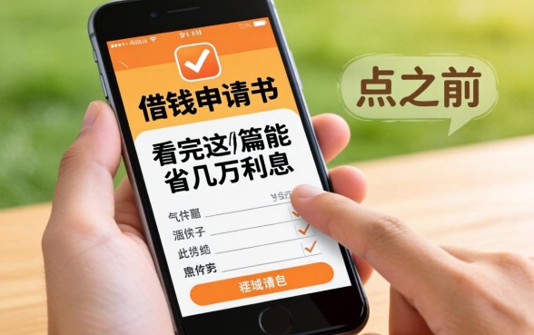 手机上的借钱申请书点之前，先看完这篇能省几万利息