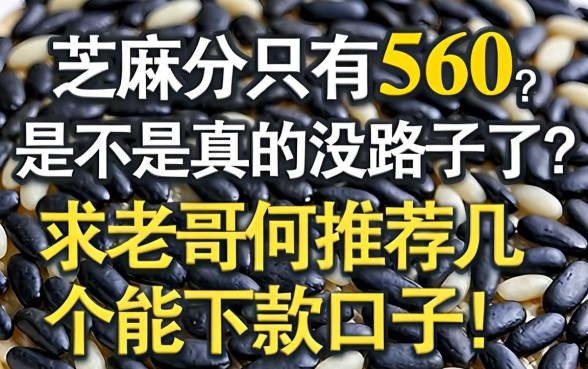 芝麻分只有560，是不是真的没路子了？求老哥们推荐几个能下款的口子！