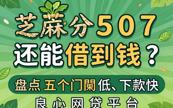 芝麻分507还能借到钱吗？盘点五个门槛低、下款快的良心网贷平台