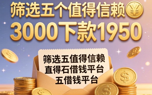 贷款3000下款1950，筛选五个值得信赖的借钱平台