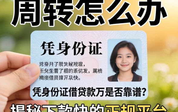 急需周转怎么办？凭身份证借贷款万是否靠谱？揭秘下款快的正规平台有哪些