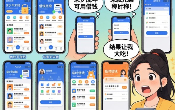 我试用了十几款声称未成年可以用的借钱软件和手机可以临时借钱的app，结果让我大吃一惊