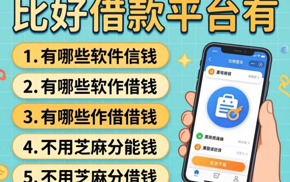 比较好借款的平台有哪些软件可以借钱,条列五个不用芝麻分能借的软件