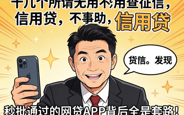 我试了十几个所谓的不用查征信的信用贷，发现秒批通过的网贷app背后全是套路