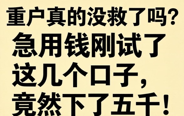 黑户真的没救了吗？急用钱刚试了这几个口子，竟然下了五千！