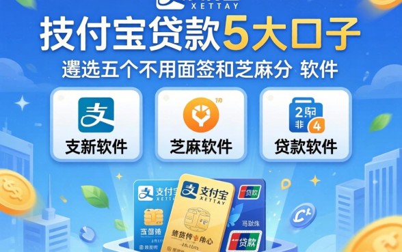 支付宝贷款5大口子，遴选五个不用面签和芝麻分的贷款软件