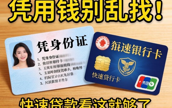 急用钱别乱找,凭身份证银行卡快速贷款看这就够了