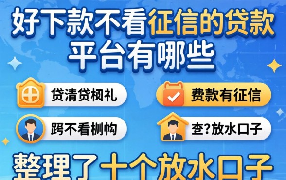 揭秘好下款不看征信的贷款平台有哪些,整理了十个放水口子