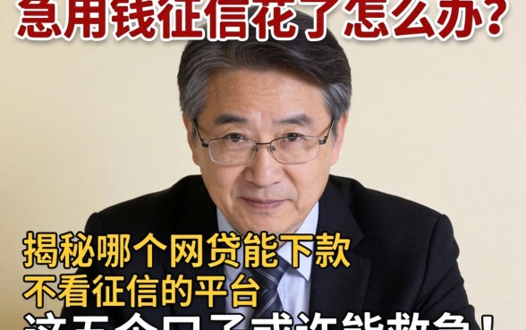 急用钱征信花了怎么办?揭秘哪个网贷能下款不看征信的平台,这五个口子或许能救急!