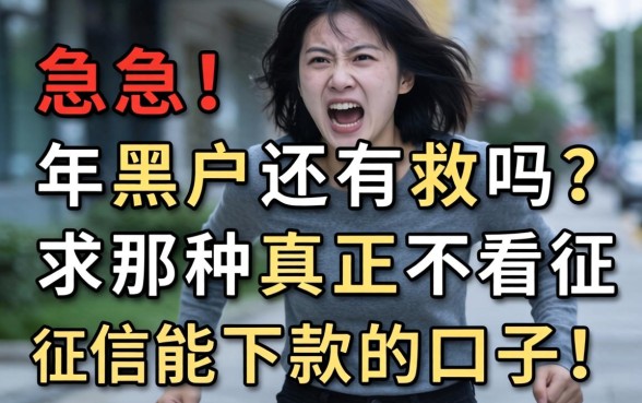 急急急！2026年黑户还有救吗？求那种真正不看征信能下款的口子！