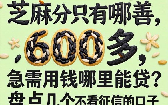 芝麻分只有600多，急需用钱哪里能贷？盘点几个不看征信的口子