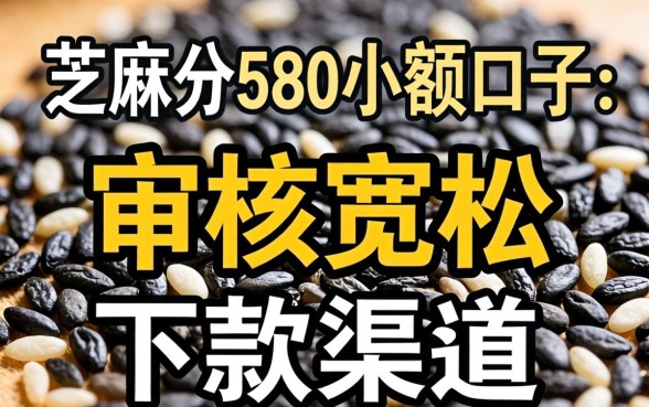 芝麻分580小额口子：审核宽松的下款渠道分享