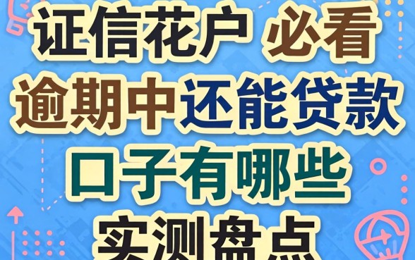 征信花户必看：逾期中还能贷款的口子有哪些实测盘点