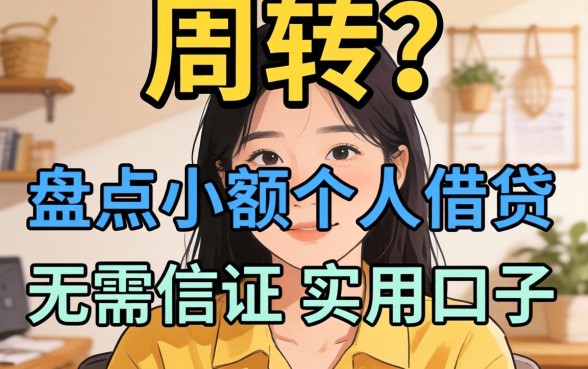 急需周转？盘点小额个人借贷无需信证的实用口子