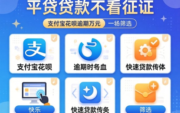 哪个平台贷款不看征信，筛选五个支付宝花呗逾期万元快速贷款软件